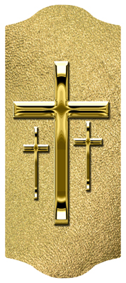 DARAY-C-517-GD-SH-GD Gold 3 Crosses Shimmer Gold
